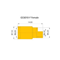 Fiche banane Amass GC6010-M/F-6.0mm Cuivre pur plaqué or-Spécial pour les modèles réduits d'avion Moteur et ESC