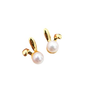 21867DIY Pearl Accessories S925 <b>Silver</b> Earnail Empty Stand Gold <b>Silver</b> Rabbit Earrings 5-7mm Round Flat Fashion <b>Stud</b> Earrings - Product Image 5