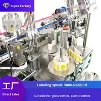 Machine d'étiquetage automatique double face adhésive pour bouteilles de boissons (emballage plastique) 220V 50/60HZ Garantie 1 an