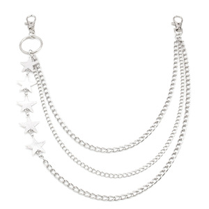 จี้รูปดาว สร้อยคล้องกางเกงหลายชั้น โลหะผสมสังกะสี สไตล์ฮิปฮอป สร้อยคาดเอวแบบลำลอง - Product Image 5