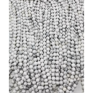 Pierre précieuse naturelle en <span class=keywords><strong>howlite</strong></span> blanche <span class=keywords><strong>de</strong></span> <span class=keywords><strong>Mongolie</strong></span>, bijoux, pierres précieuses, perles <span class=keywords><strong>de</strong></span> pierres précieuses - Product Image 1