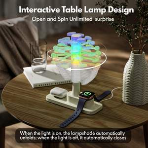 โคมไฟตั้งโต๊ะและโคมไฟกลางคืนแบบ LED รูปทรงต้นไม้เกลียว DIY สุดสร้างสรรค์ วัสดุ ABS ควบคุมการสัมผัส ปรับความสว่างได้แบบไร้ขั้นบันได เปลี่ยนสีได้ ใช้พอร์ต Type-C สำหรับห้องนอน - Product Image 2