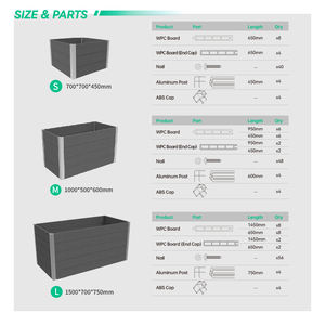 Bac à légumes surélevé en WPC, aspect bois, durable, pour l'extérieur, idéal pour les herbes, les légumes, les fleurs et les succulentes - Product Image 5