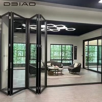 Puerta Plegable de Aluminio para Exteriores DBIAO, Marco Delgado, Diseño Elegante para Cafetería y Boutique