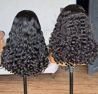 Perruque sans colle en cheveux naturels bouclés des Caraïbes, perruque frontale HD Lace 5x5, perruque HD en cheveux humains, perruque coupe pixie, perruque bouclée naturelle birmane