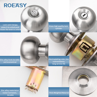 Pour Roeasy Style moderne salle de bain poignée ronde bouton de porte Passage intimité salle de bain porte levier serrure ensemble