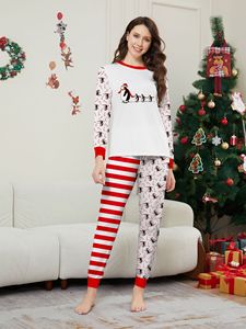 뜨거운 판매 두 조각 가족 크리스마스 홈 세트 사랑스러운 가족 매칭 X-mas 잠옷 옷 - Product Image 2
