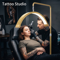 Lampe de sol LED demi-lune réglable en hauteur, rotative à 360°, à intensité variable, pour salon de beauté, studio de tatouage, cabinet dentaire, artisanat