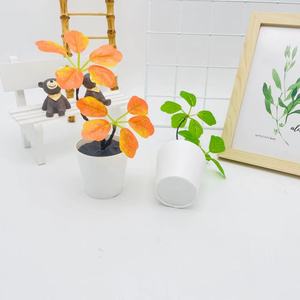 Planta Bonsái Artificial Paulon de 15 cm de Alto, Maceta de Espuma Verde Naranja, Decoración Moderna para Interiores, Accesorios de Fotografía - Product Image 2