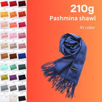 Écharpes et châles en pashmina pour femmes, 210g, longs, en voile de polyester, couleur unie, vente en gros, chauds et élégants pour la saison d'automne