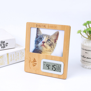 Table <b>Clock</b> <b>Led</b> Wooden, Bedroom Alarm <b>Clock</b> Gift Decoration Digital <b>Clock</b> With Temperature And Humidity/ - Product Image 6