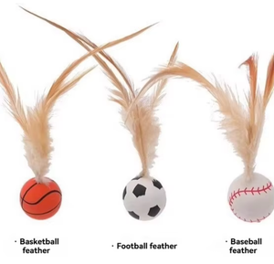 Juguete para Gatos, Pelota Elástica con Plumas, Autoentretenimiento, Antiaburrimiento, Pelota Estimulante de Energía para Gatos - Product Image 5