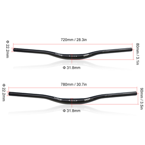 WAKE-Manillar de bicicleta de montaña, de aleación de aluminio, 31,8mm, 620/700/720/780mm, barra plana, colorida - Product Image 3