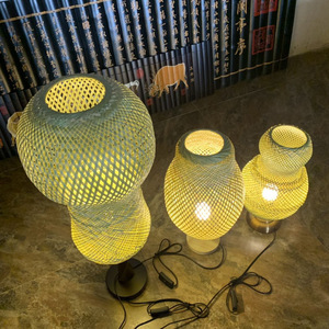 Bamboo Table Lamp E27 Led Light Source Switch Control Chinese Style <b>Decorative</b> <b>Lighting</b> For Home Bedroom Study Room - Product Image 4