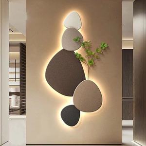 Nouveau Type de pierre en cours d'exécution hall d'entrée décoration peinture applique plante verte murale couloir couloir suspendu peinture - Product Image 4