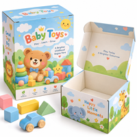 Vente en gros d'emballage en carton personnalisé en couleur de luxe imprimé pliable dessin animé bébé enfants jouets article cadeau boîte en papier