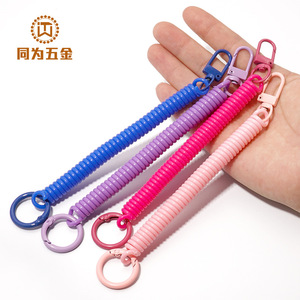 Colorful Spring Lanyard EVA Zinc Alloy Keychain Telescopic <b>Rope</b> Mobile Phone Straps - Product Image 4