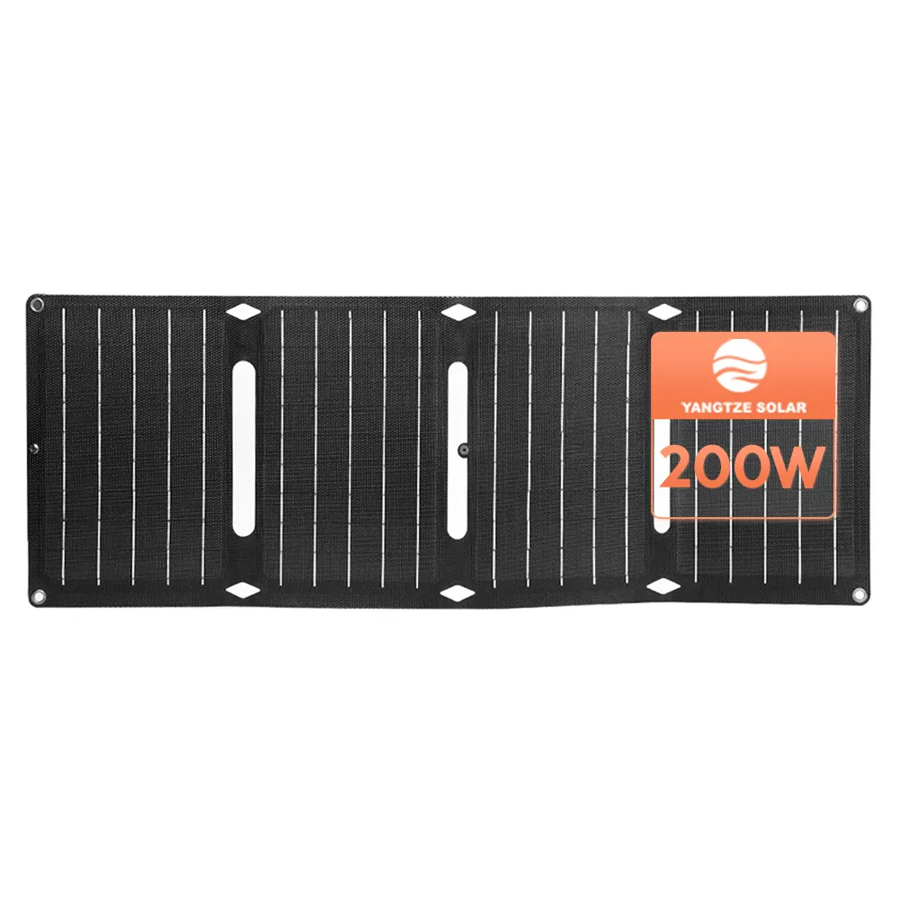 Painel solar portátil para empresas de produção de painéis solares, pacote de carregamento solar portátil monocristalino para uso externo, painel solar dobrável de 200w
