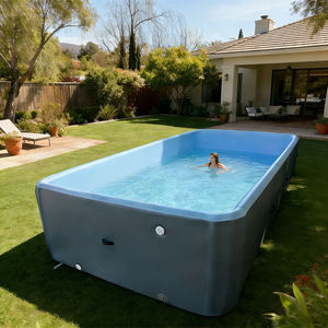 Piscina Inflable Gigante de PVC DWF, Tamaño y Forma Personalizados, con Bomba de Filtro, Piscina Portátil para Exteriores para 4/6/8 Personas, Adultos y Niños - Product Image 1