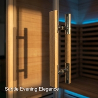 Sauna extérieur en cèdre pour 6 personnes au design moderne, en bois de pruche traité thermiquement avec fonction vapeur humide pour usage bien-être