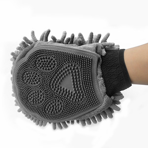 Gant de toilettage pour animaux Yunhai 25x19cm en chenille et caoutchouc, brosse de massage pour le soin du pelage des chiens, gants de soin pour l'élimination des poils et la peau - Product Image 2