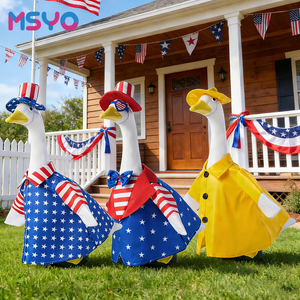 MSYO Unabhängigkeitstag Gänse-Kostüm mit USA-Flaggen-Print für Garten und Veranda – Patriotische Dekoration - Product Image 1