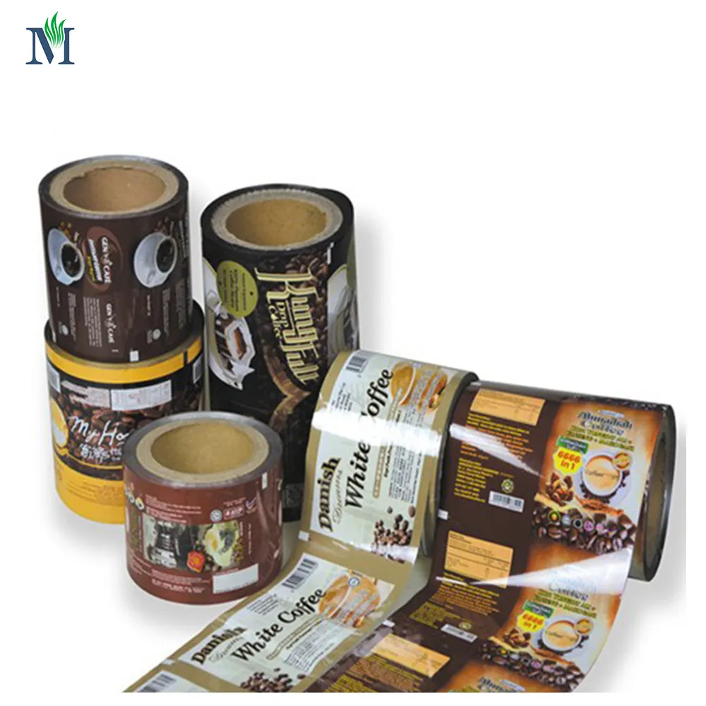 Wrapper tongkat kemasan Laminating Roll Film OEM instan kopi susu jus energi minuman bubuk permen Bar makanan Film metalized