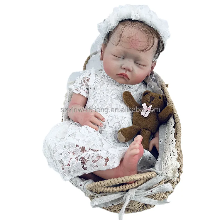 Bonecas de bebê reborn, bonecas originais de 18 polegadas de silicone, bebê adorável e corpo inteiro, com veias visíveis e pintura