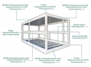 Maison conteneur à panneaux sandwich pliables de haute qualité avec un design moderne, pliable et portable pour l'hôtellerie et l'extérieur - Product Image 2