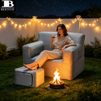 Fauteuil gonflable confortable avec repose-pieds et pompe intégrée, canapé gonflable 1000D Ripstop, ensemble de canapé simple pour le camping en plein air et le jardin