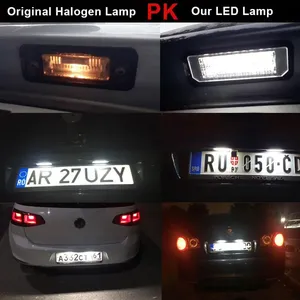 Luces de matrícula de <span class=keywords><strong>coche</strong></span> de 12V, lámpara LED, accesorios para automóviles para Skoda Seat Leon Ibiza VW Golf 4 5 6 7 MK4 MK7 Passat <span class=keywords><strong>CC</strong></span> Polo Scirocco - Product Image 6