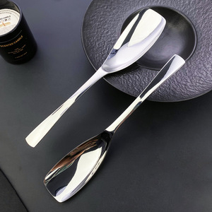 Cuillère de service carrée en acier inoxydable 304, poli miroir, qualité alimentaire, pour restaurant, hôtel, buffet - Product Image 1