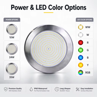 Projecteur LED pour piscine en acier inoxydable 316, éclairage subaquatique AC12V IP68 étanche 120 degrés 10W 24W 35W pour piscine liner OEM ODM