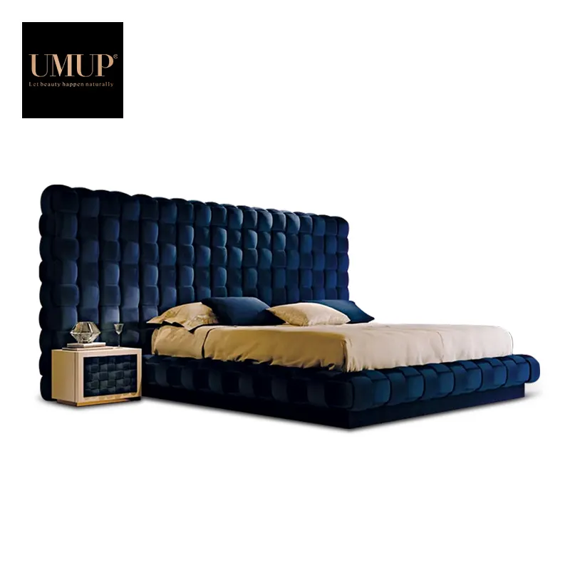 Premium Slaapkamer Meubels Letto Lit Bett King Size Bed Frame Italiaanse Fluwelen Tuft Gestoffeerde Bed Set Luxe Moderne Dubbele Bedden