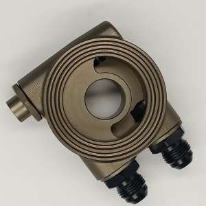 Universele aluminium 10AN oliekoeler sandwichplaat met oliepdruk- en temperatuursensorpoorten voor bescherming van racemotoren - Product Image 1