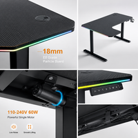 Bureau d'ordinateur extensible en aluminium AOR avec réglage électrique de la mémoire, design ergonomique, idéal pour les compétitions e-sportives, intelligent et monoplace