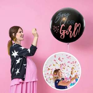 Globos de Látex Brillantes Grandes de 36 Pulgadas, Negros, para Decoración de Fiestas de Cumpleaños y Revelación de Género, para Niños y Niñas - Product Image 4