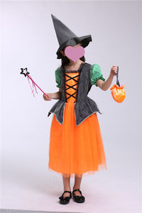 Disfraz <span class=keywords><strong>de</strong></span> Bruja para Niños, Disfraz <span class=keywords><strong>de</strong></span> Hada Mágica, Traje <span class=keywords><strong>de</strong></span> Carnaval, Disfraz <span class=keywords><strong>de</strong></span> Calabaza para Niña con Sombrero y Varita - Product Image 4