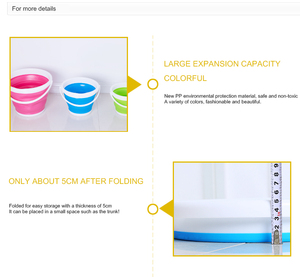 ถังน้ำซักผ้าแบบพับได้,ถังพลาสติกพร้อมหูหิ้วได้ - Product Image 4
