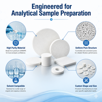 Élément filtrant poreux en UHMWPE fritté de haute pureté pour la préparation d'échantillons en laboratoire analytique