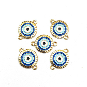 Breloques Œil Turc en Alliage de Zinc, Pendentif Double Anneau Gouttelette, Accessoires de Bijoux pour Bracelet et Collier, Ornement de Mode Unisexe - Product Image 3