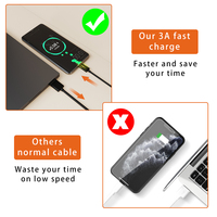 Câble usb 3A pour téléphone portable, charge rapide, transfert de données, usb