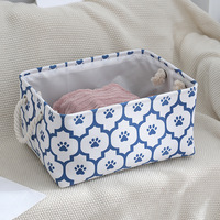 Paniers de rangement rectangulaires en coton biologique Poignées en tissu en toile Design neutre Jouets pour enfants Linge pour bébé Pliable Desktop Living