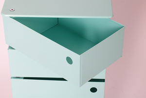 Meilleures ventes : Meuble de rangement de bureau à 5 <span class=keywords><strong>tiroirs</strong></span> rotatifs blanc et bleu - Product Image 3