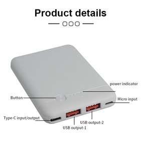 True Me de carga rápida tipo C súper delgado pequeño Powerbank 5000mAh PD Slim USB-c Power Bank - Product Image 2