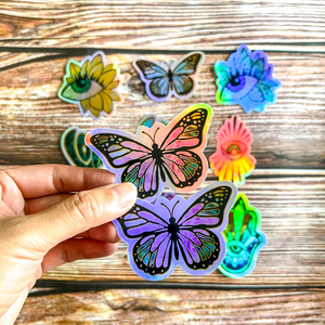 Tùy chỉnh không thấm nước Holographic chết cắt dán với thiết kế của khách hàng in tùy chỉnh hiệu ứng cầu vồng vinyl dán - Product Image 3