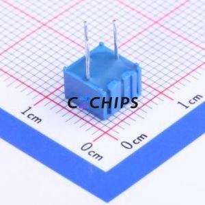 Résistance/potentiomètre réglable 3362P-1-205LF, composant traversant (THT)-3P, 7x6,6 mm, résistance 2 mOhm, 10 %, 500 mW, 100 ppm/ ℃ - Product Image 2