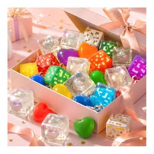 Hot Sale <b>Glow</b> in Dark Heart Toy <b>Cube</b> Stress Ball Squeeze Squishy Sensory TPR Party Favor Classroom Prize Stock - Product Image 3