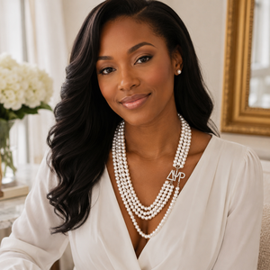 Diseñador <span class=keywords><strong>de</strong></span> <span class=keywords><strong>alta</strong></span> calidad declaración hermandad joyería capas <span class=keywords><strong>de</strong></span> perlas blancas hebras griego Delta Psi Rho Sisterhood collar - Product Image 1