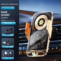 Support de téléphone magnétique 66W pour grille d'aération de voiture, navigation, ouverture/fermeture inductive, charge sans fil automatique